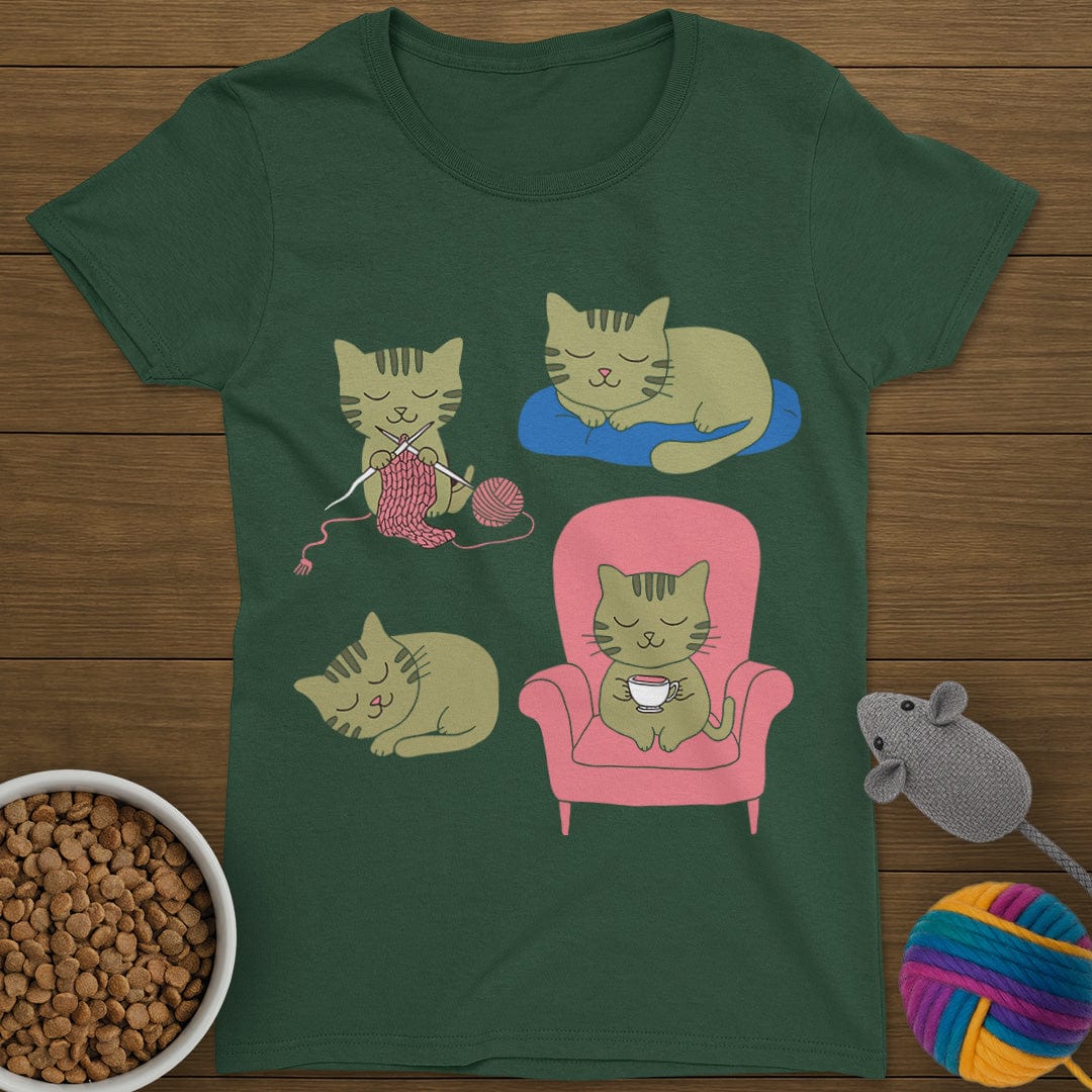 4 Cozy Cats T-Shirt Womens