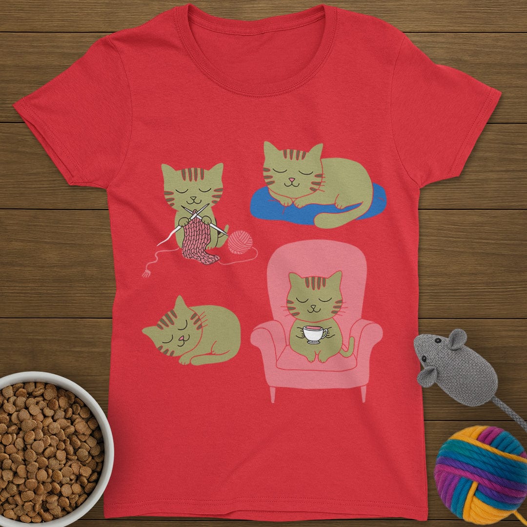 4 Cozy Cats T-Shirt Womens