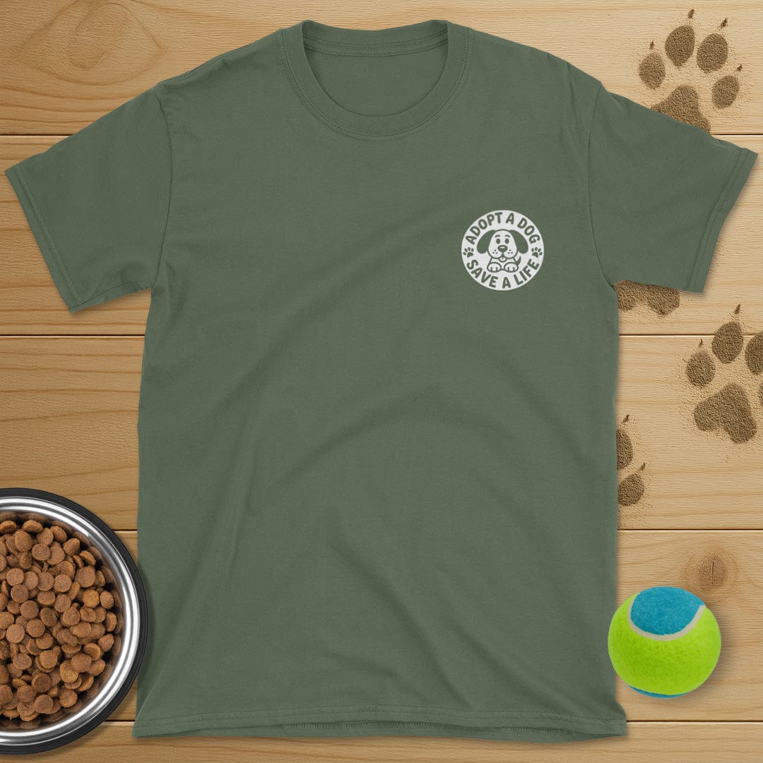 Adopt A Dog Save A Life Badge T-Shirt