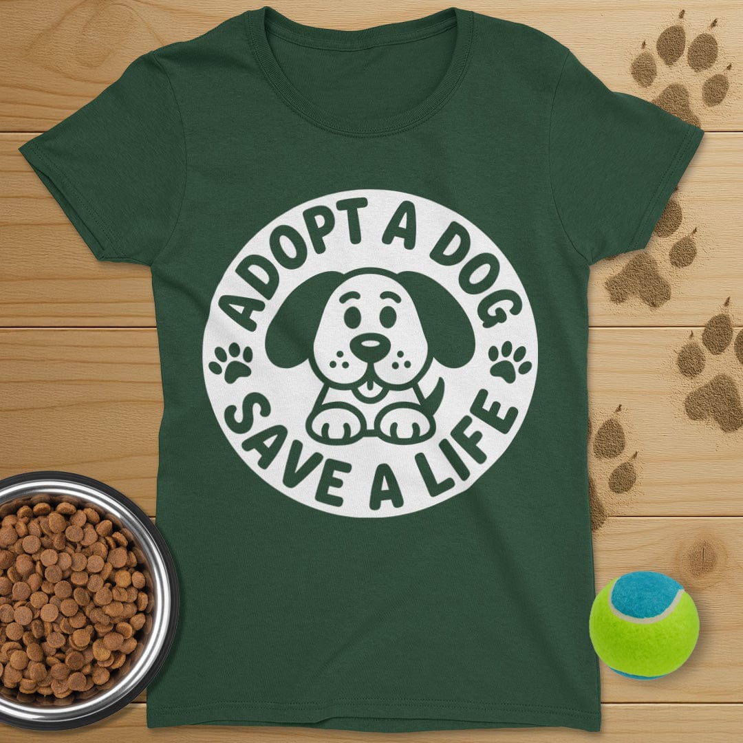Adopt A Dog Save A Life T-Shirt-Womens