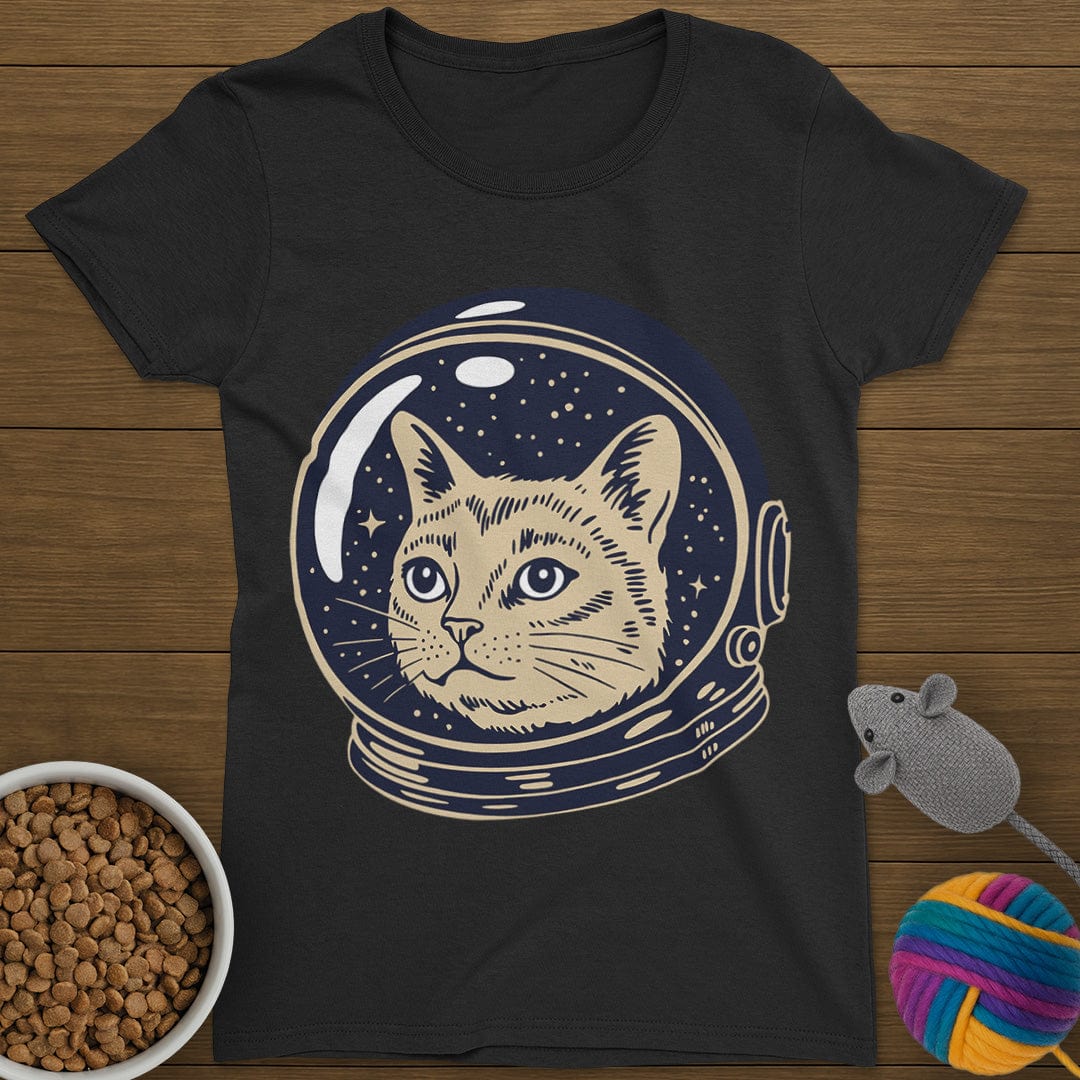 Astronaut Cat T-Shirt Womens