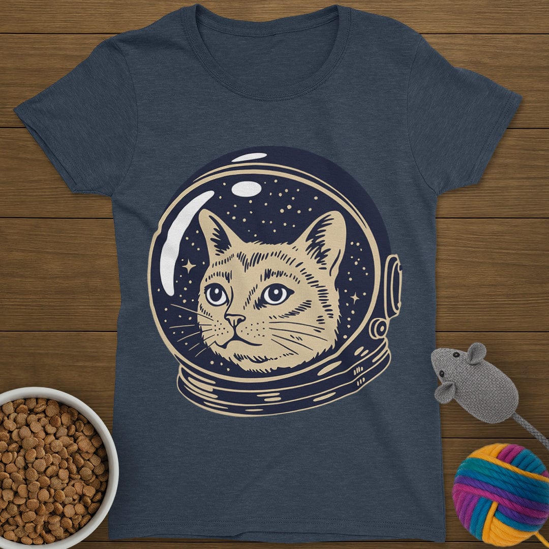 Astronaut Cat T-Shirt Womens