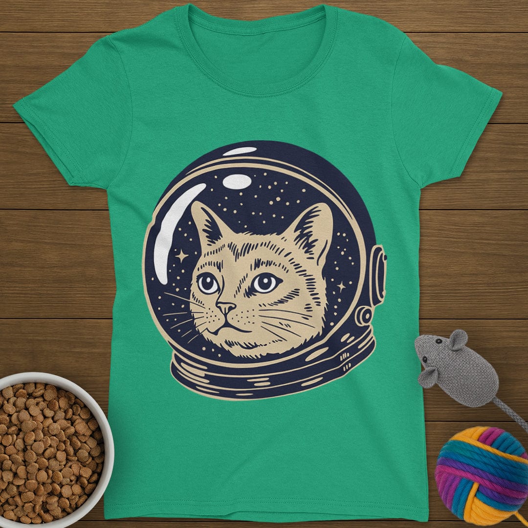 Astronaut Cat T-Shirt Womens
