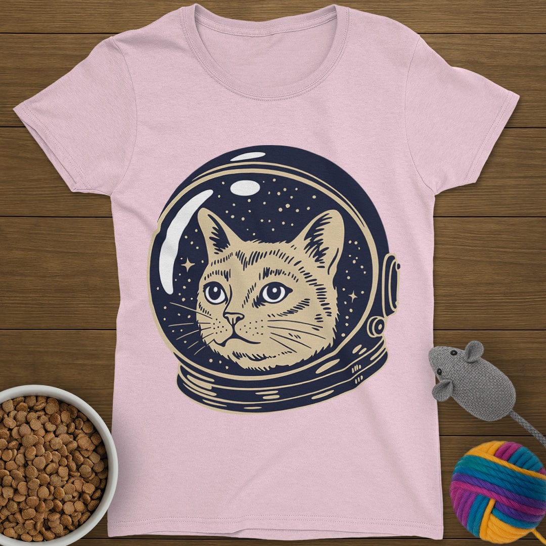 Astronaut Cat T-Shirt Womens