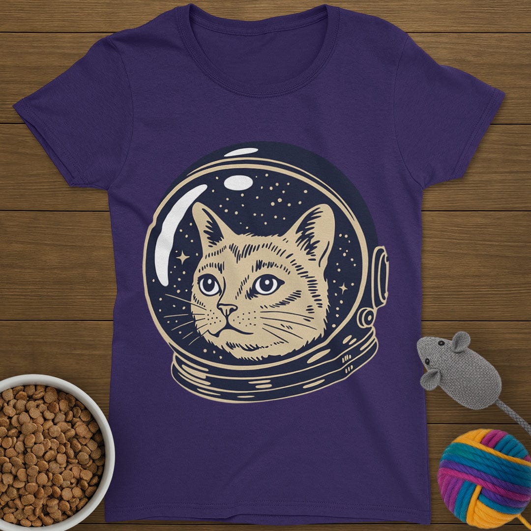 Astronaut Cat T-Shirt Womens