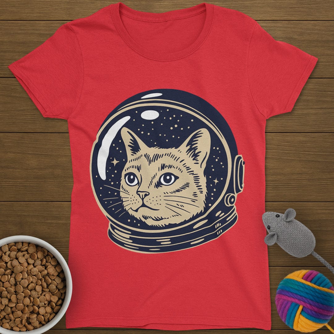 Astronaut Cat T-Shirt Womens