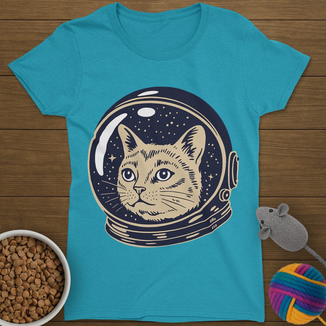 Astronaut Cat T-Shirt Womens