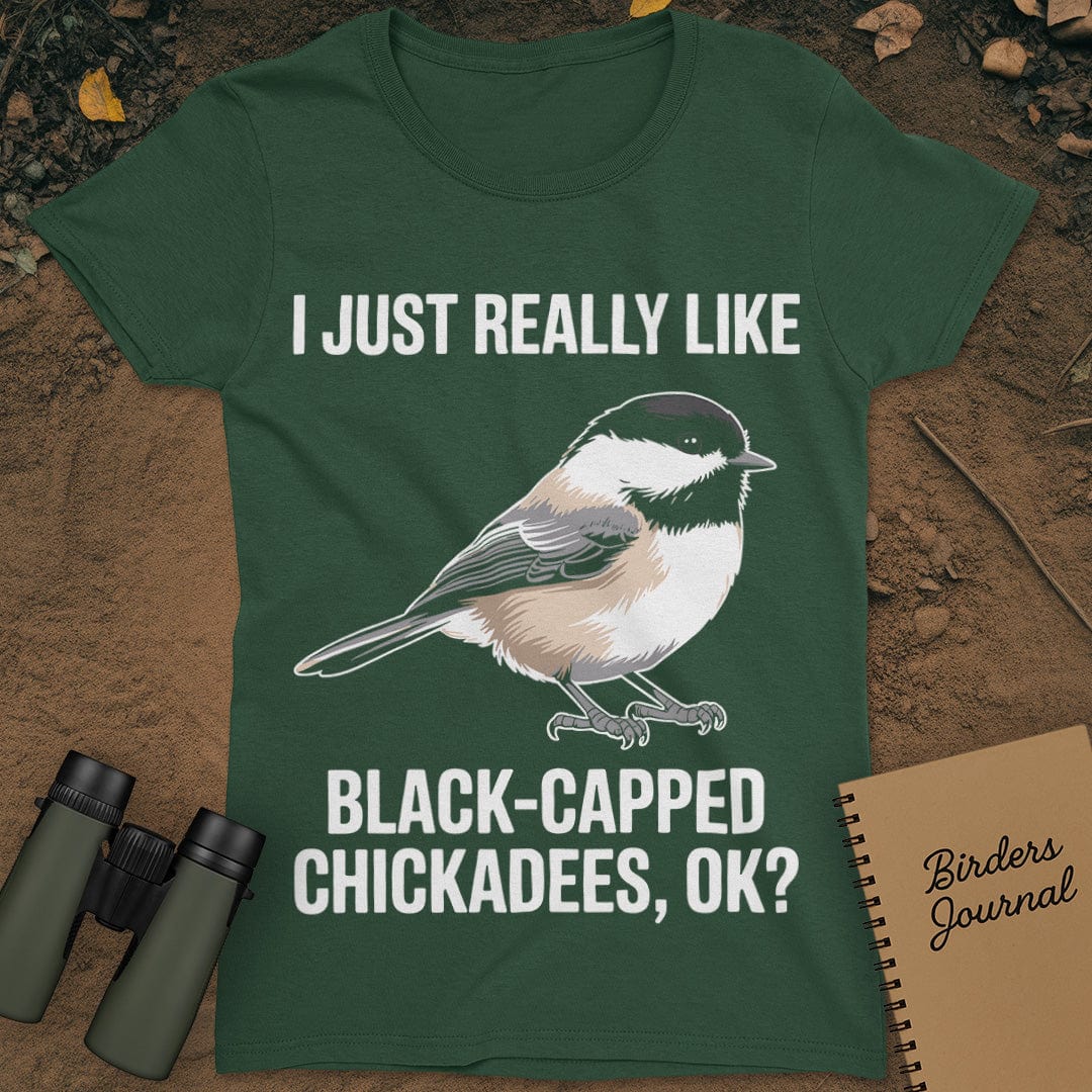 Black-capped Chickadee T-Shirt Womens