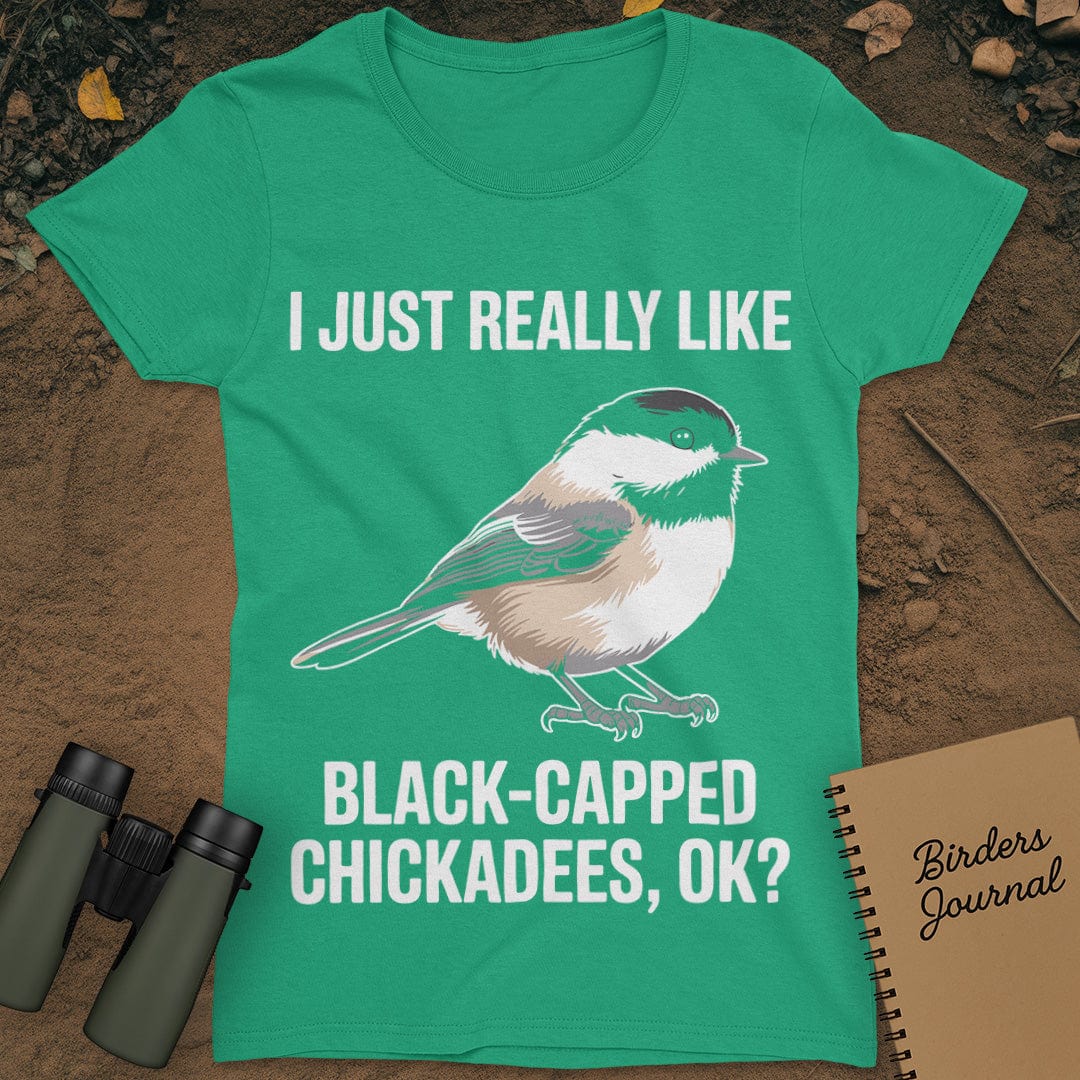Black-capped Chickadee T-Shirt Womens