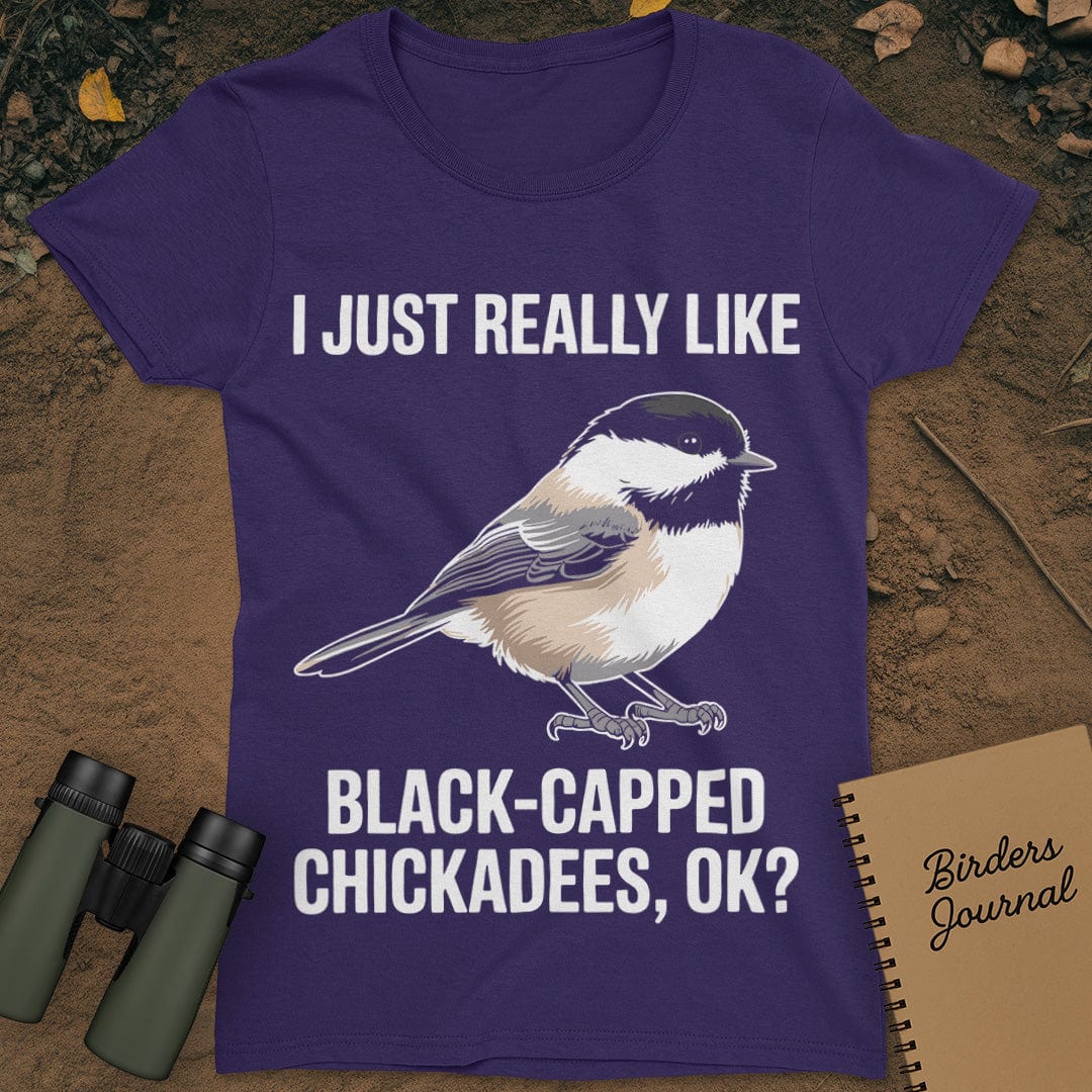 Black-capped Chickadee T-Shirt Womens