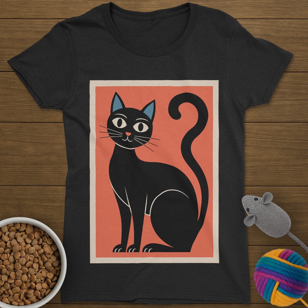 Black Cat T-Shirt Womens