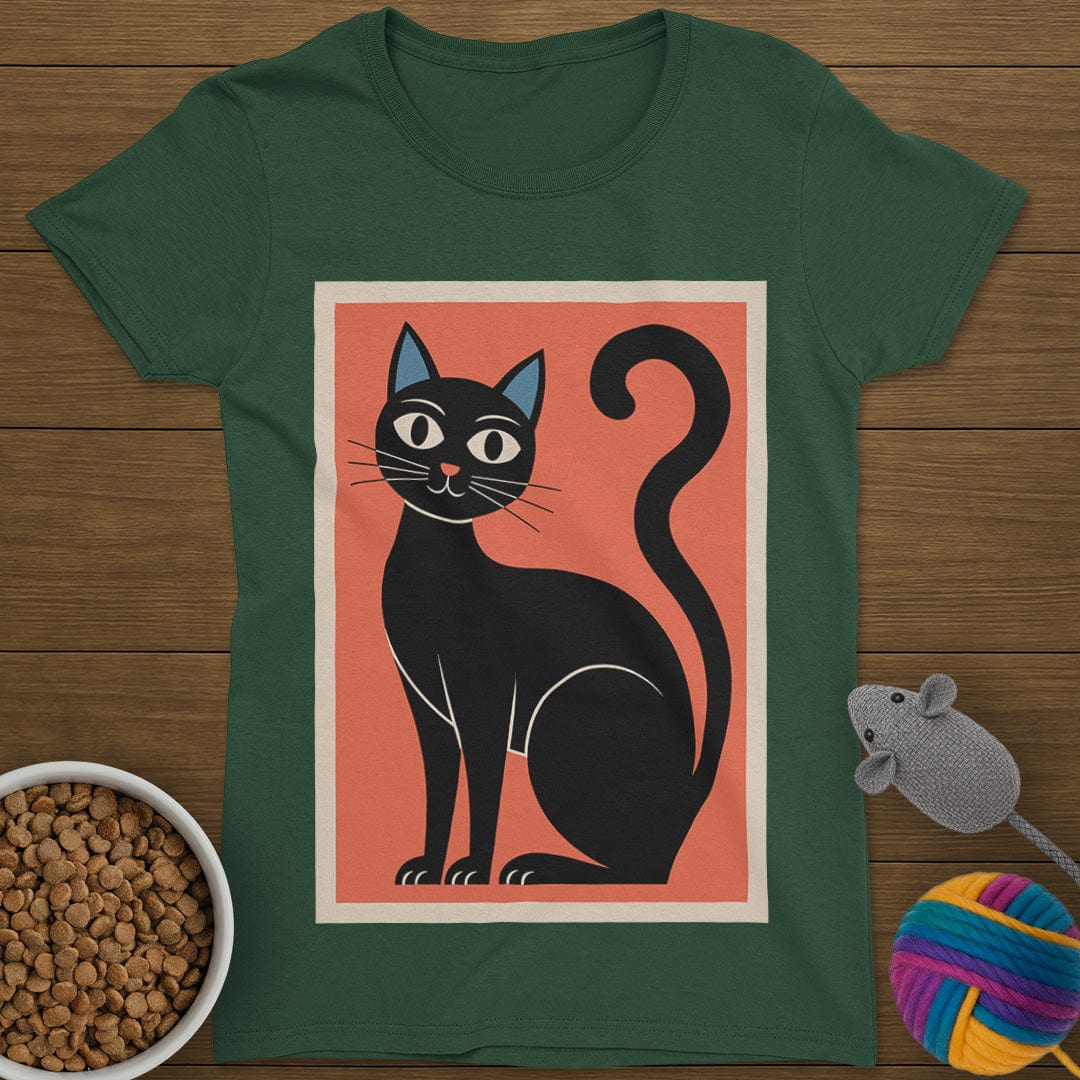Black Cat T-Shirt Womens