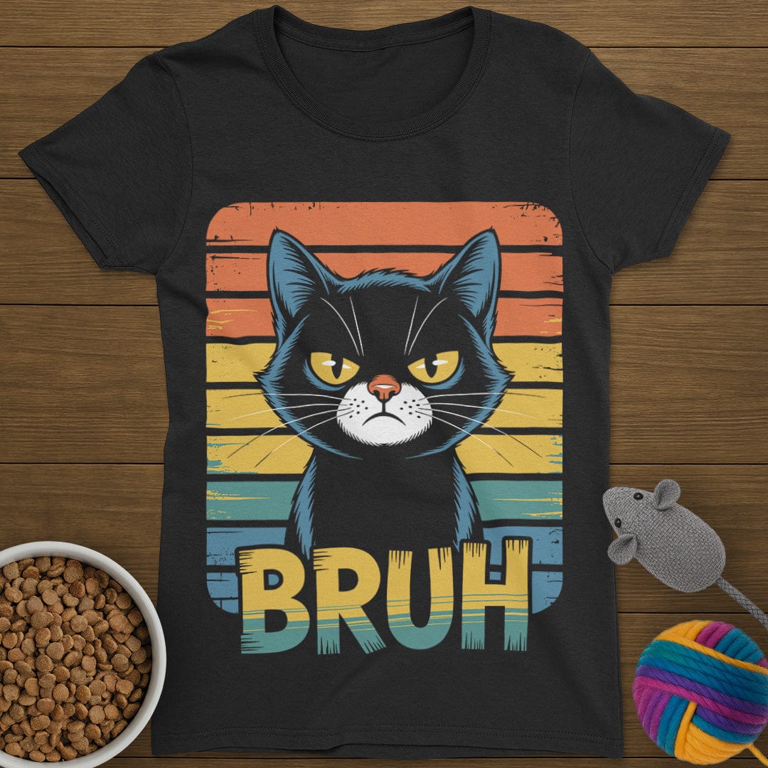 Bruh Vintage Cat T-Shirt Womens