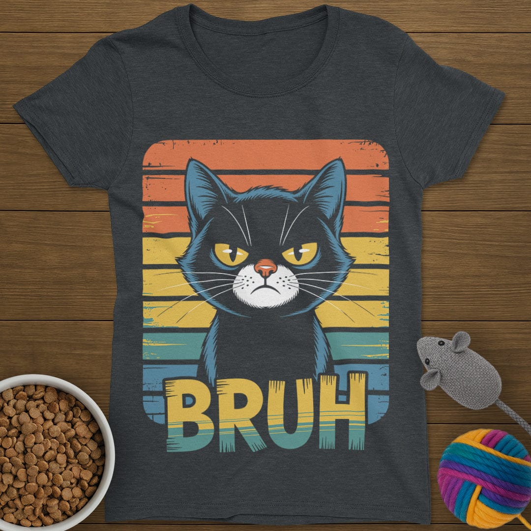 Bruh Vintage Cat T-Shirt Womens