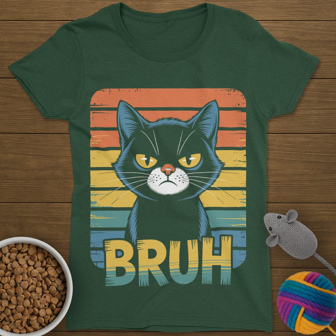 Bruh Vintage Cat T-Shirt Womens