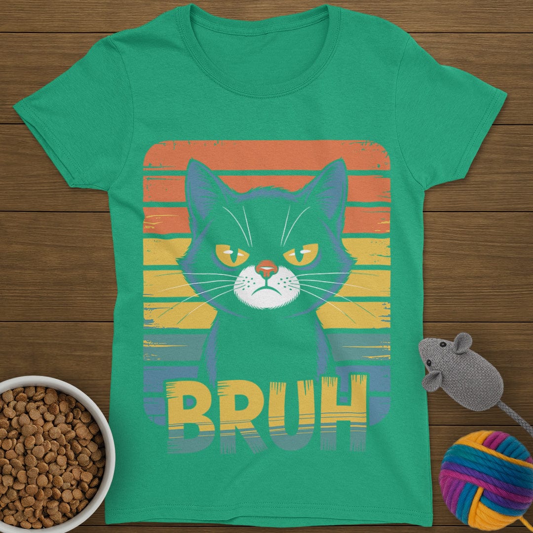 Bruh Vintage Cat T-Shirt Womens