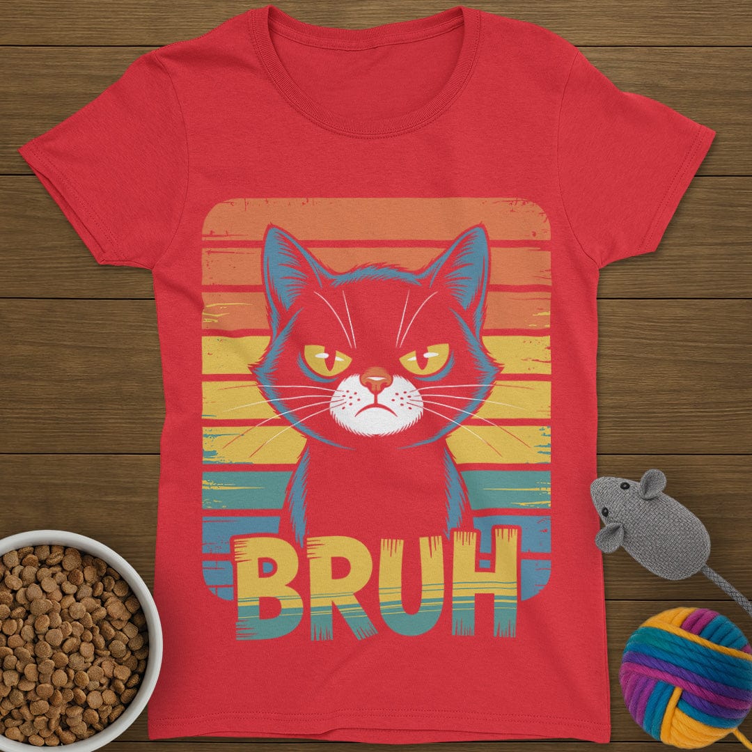 Bruh Vintage Cat T-Shirt Womens