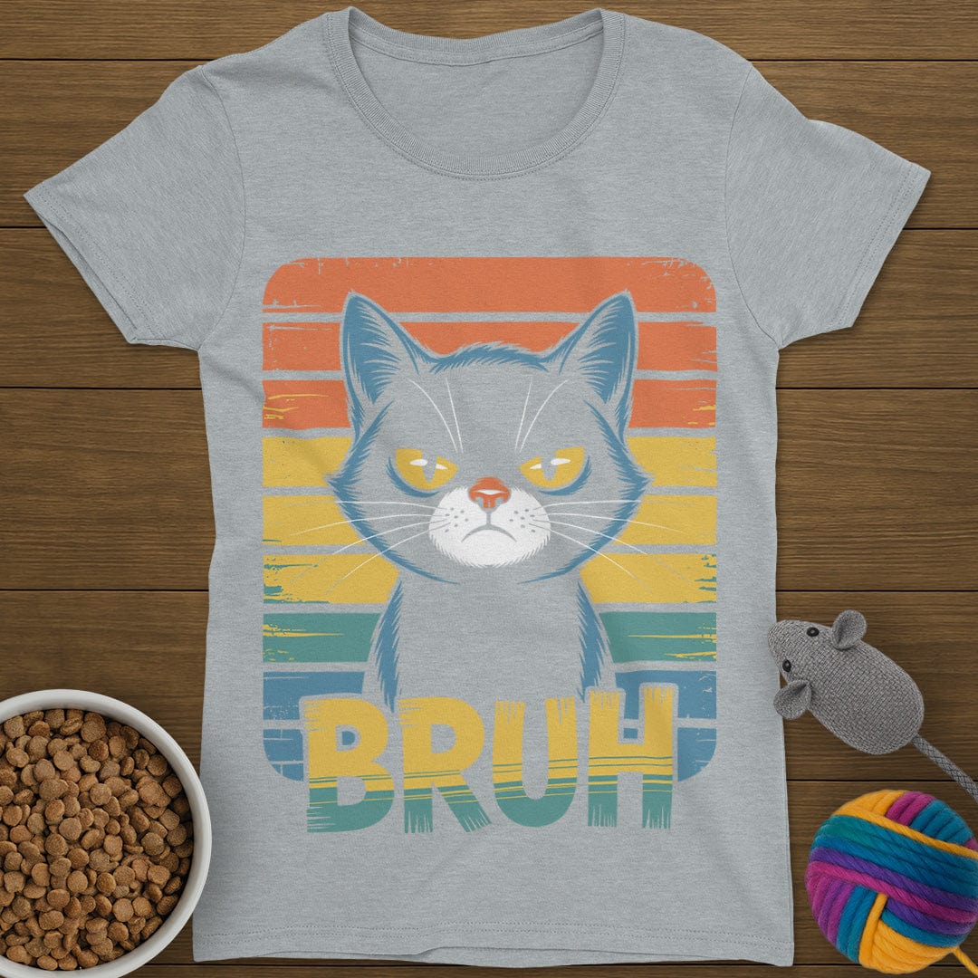 Bruh Vintage Cat T-Shirt Womens