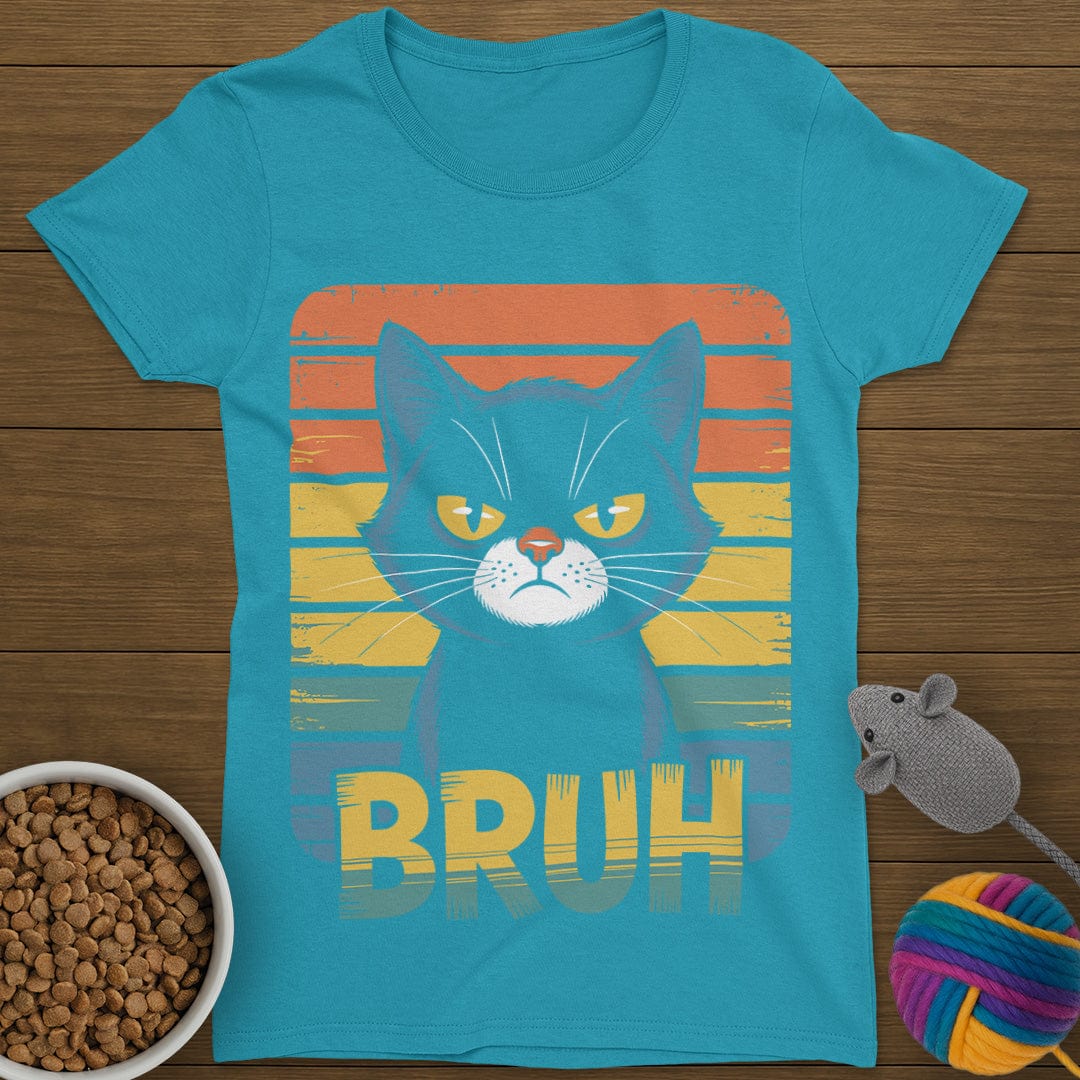 Bruh Vintage Cat T-Shirt Womens