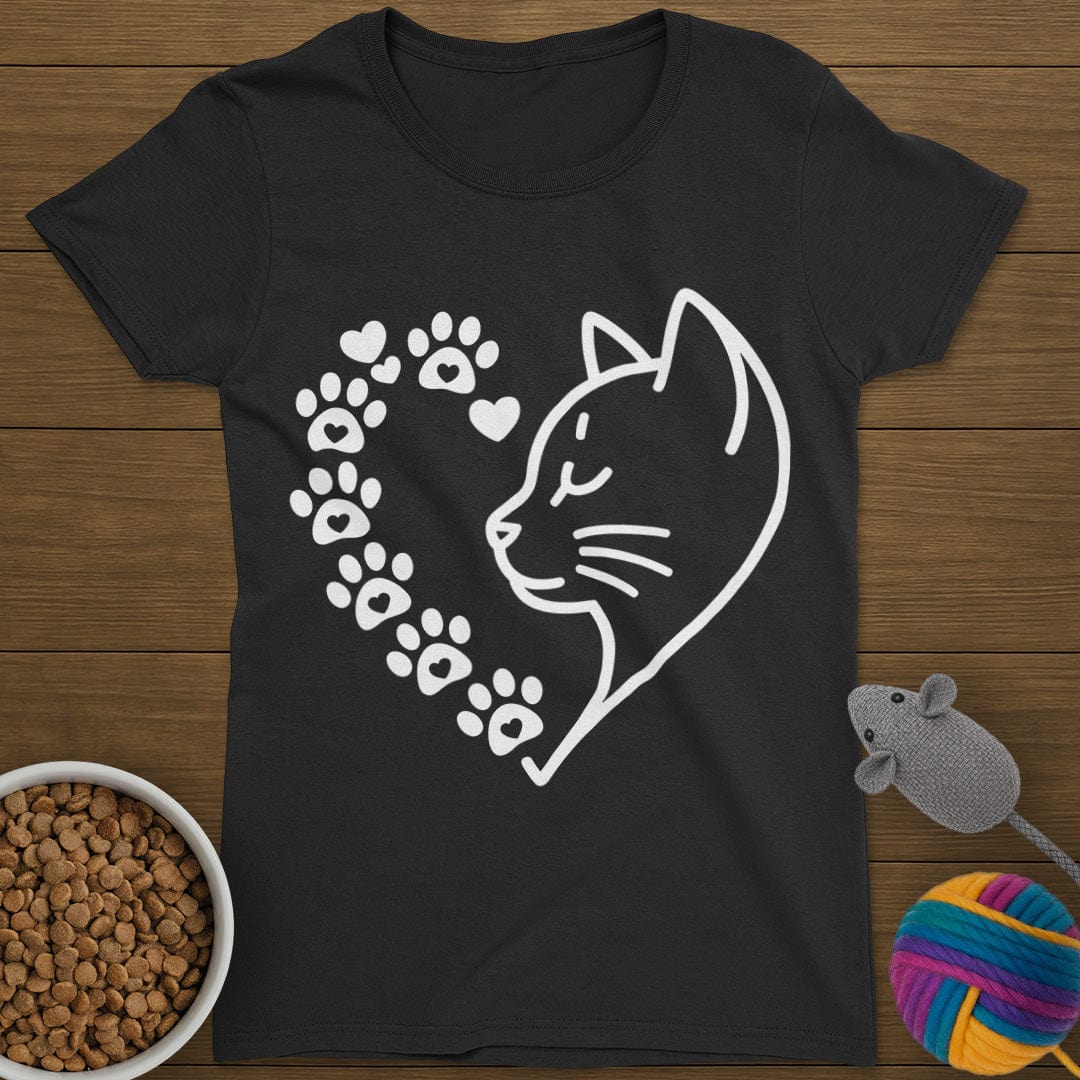 Cat Heart T-Shirt Womens