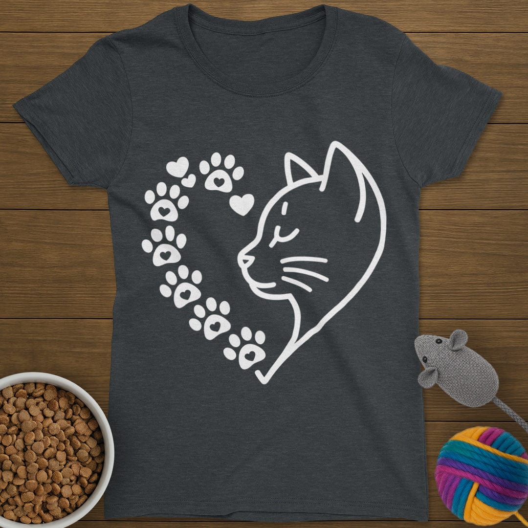 Cat Heart T-Shirt Womens