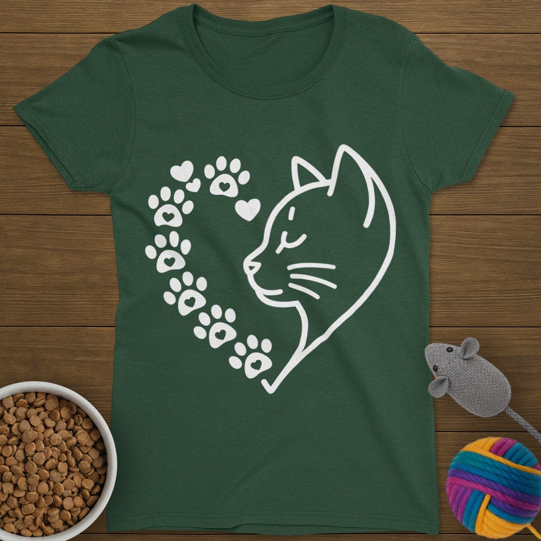 Cat Heart T-Shirt Womens