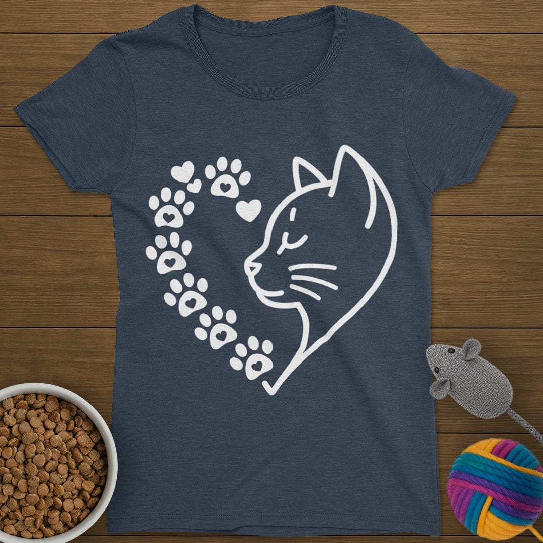 Cat Heart T-Shirt Womens