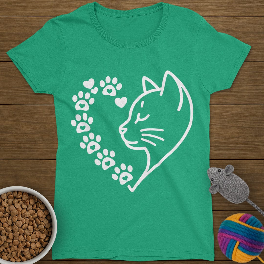 Cat Heart T-Shirt Womens
