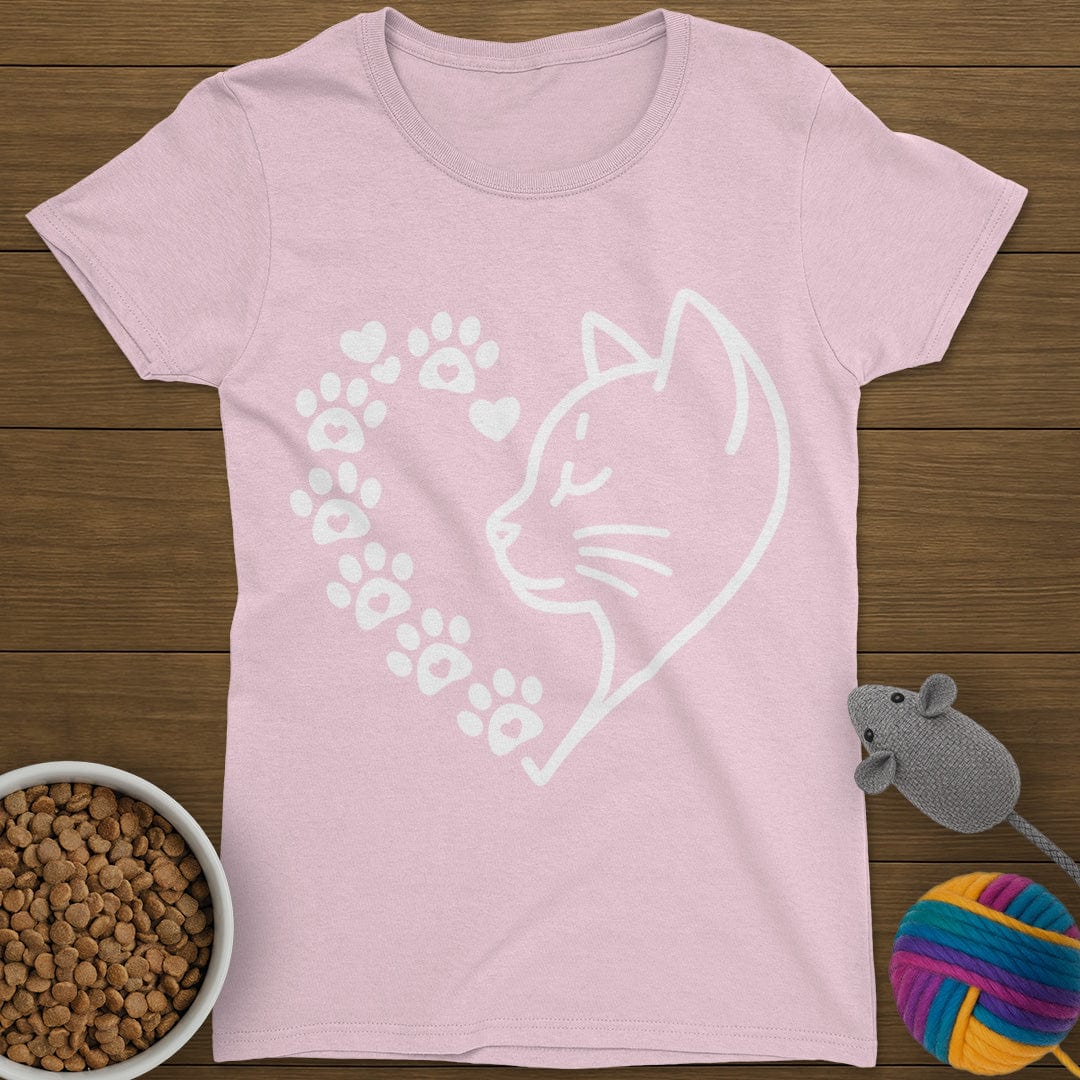 Cat Heart T-Shirt Womens