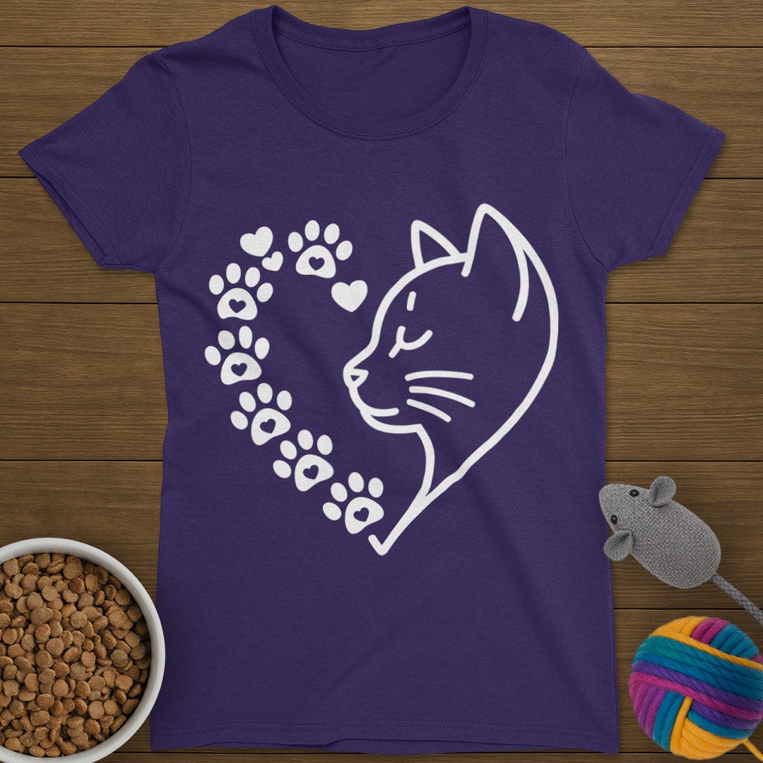 Cat Heart T-Shirt Womens