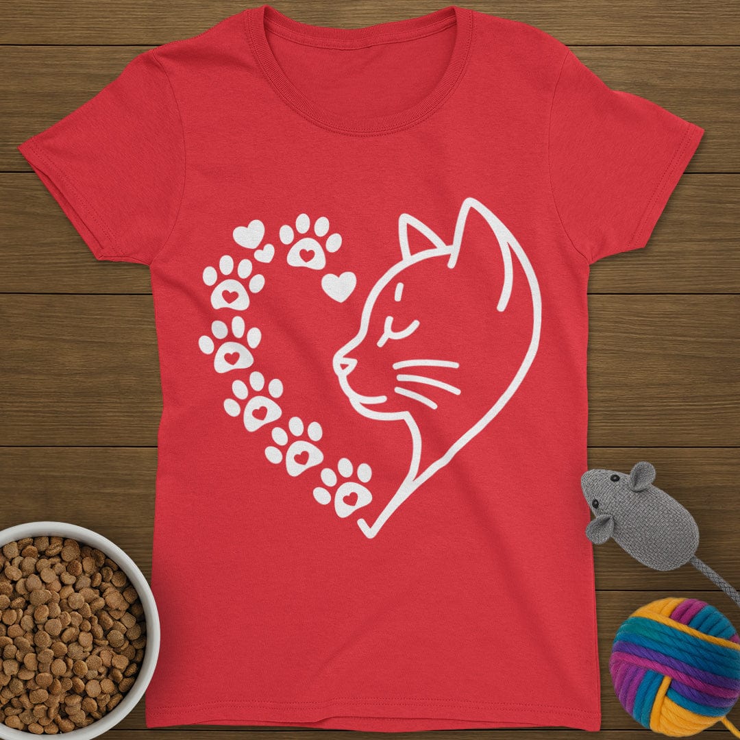 Cat Heart T-Shirt Womens