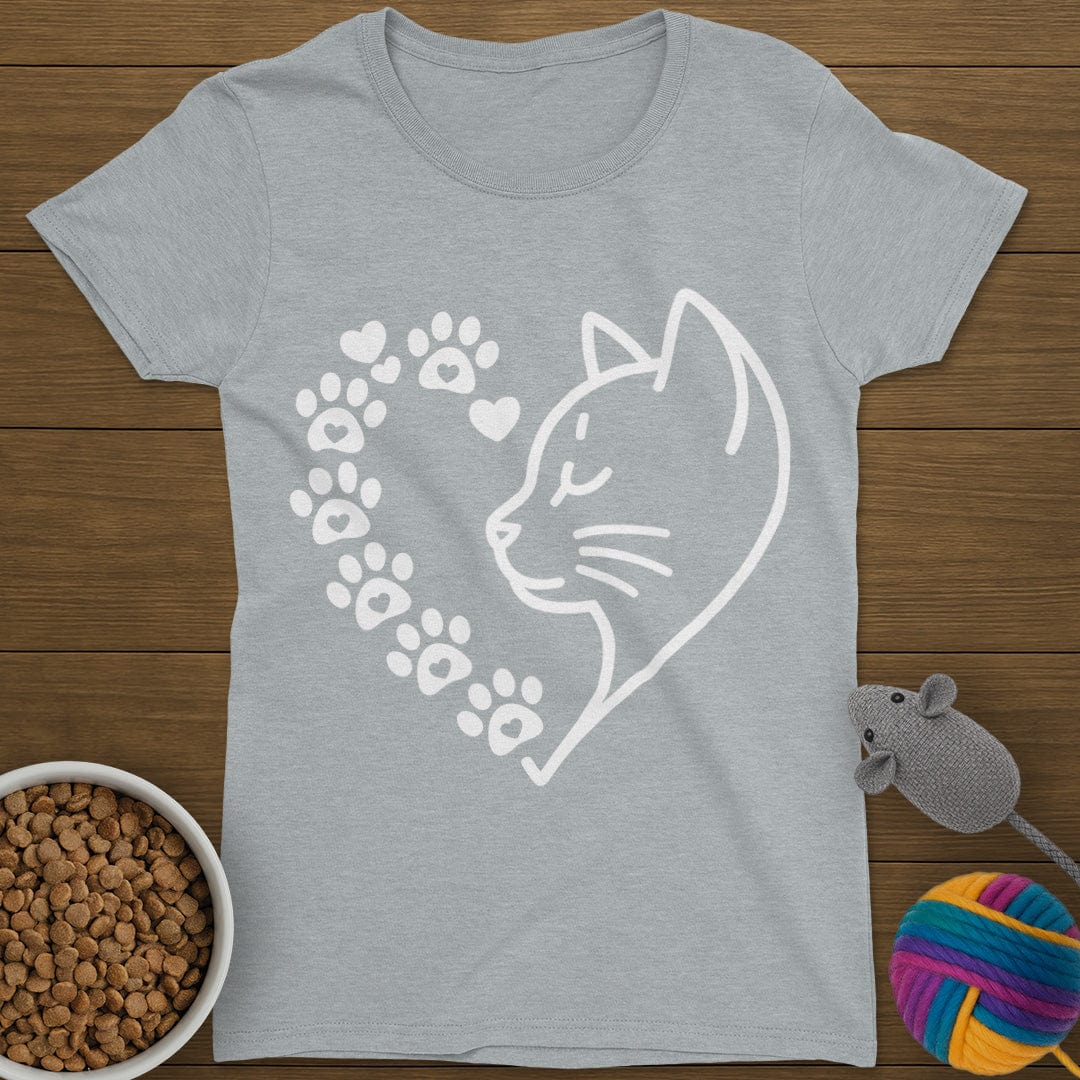 Cat Heart T-Shirt Womens