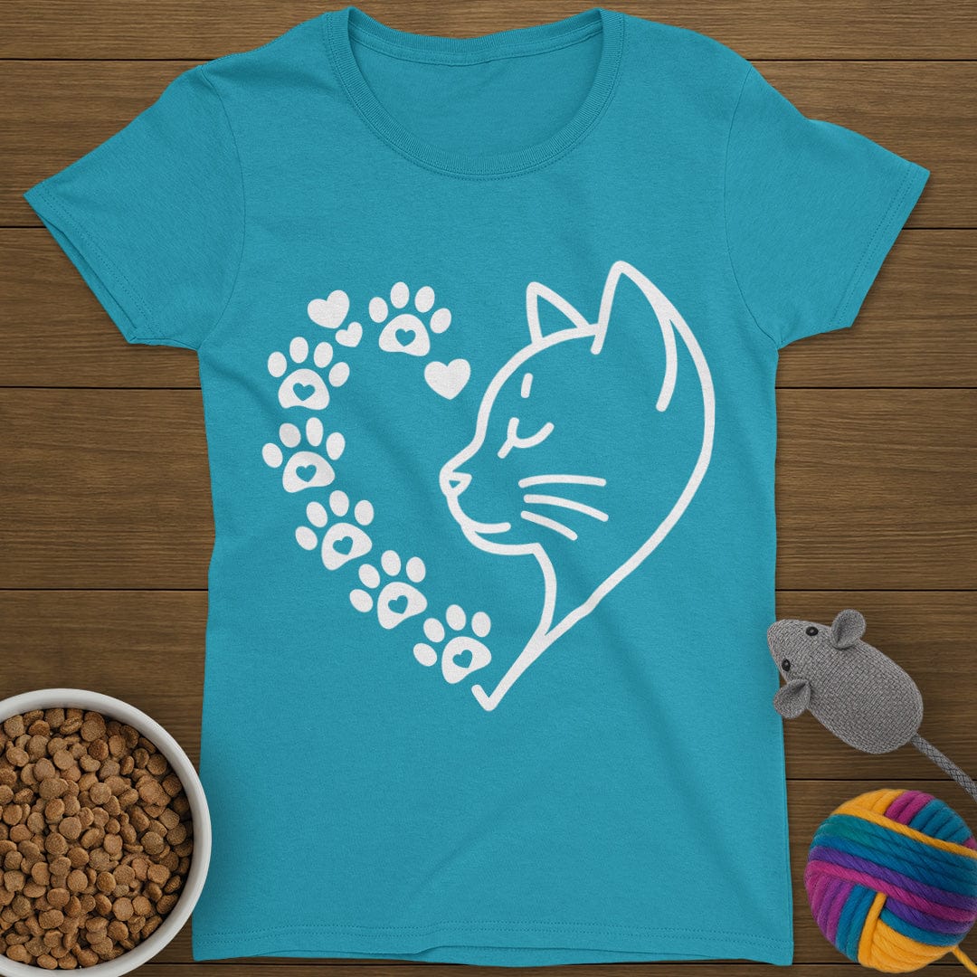 Cat Heart T-Shirt Womens