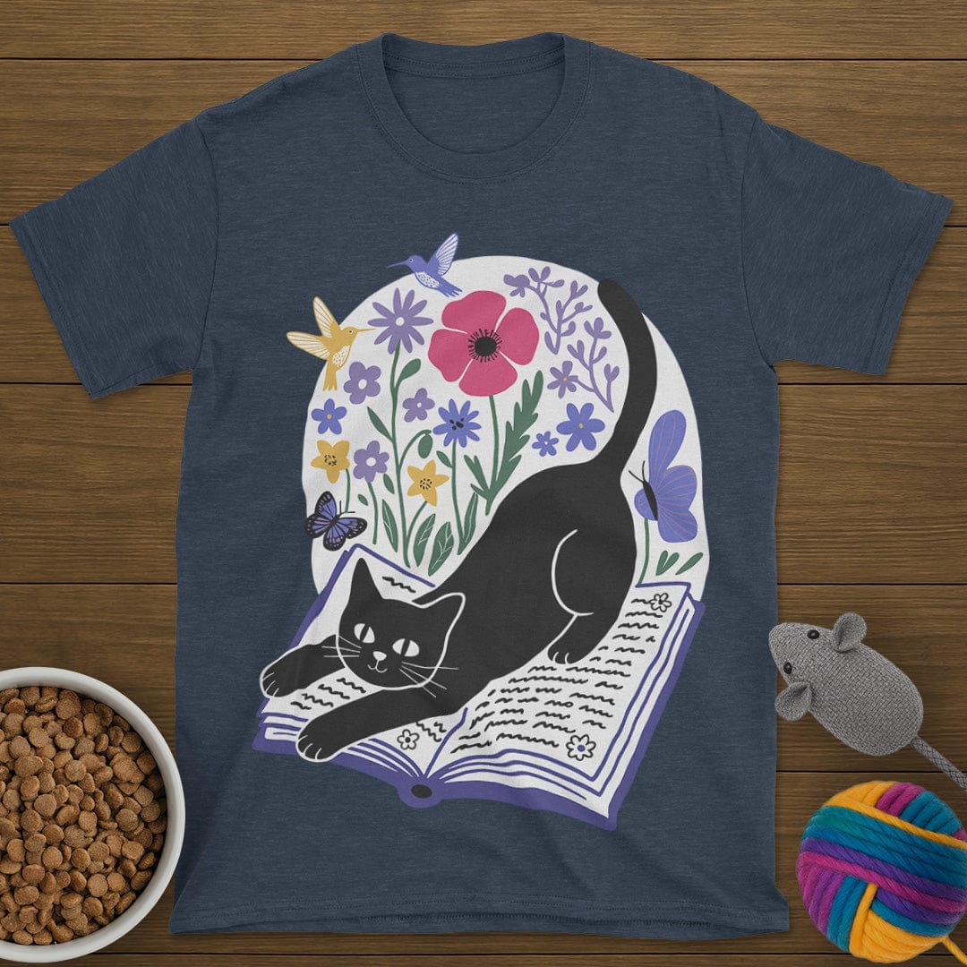 Cats Books and Flowers T-Shirt