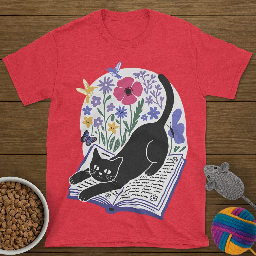Cats Books and Flowers T-Shirt