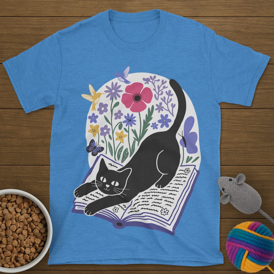 Cats Books and Flowers T-Shirt
