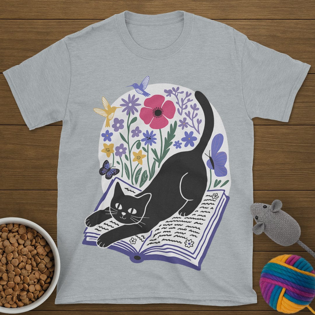 Cats Books and Flowers T-Shirt