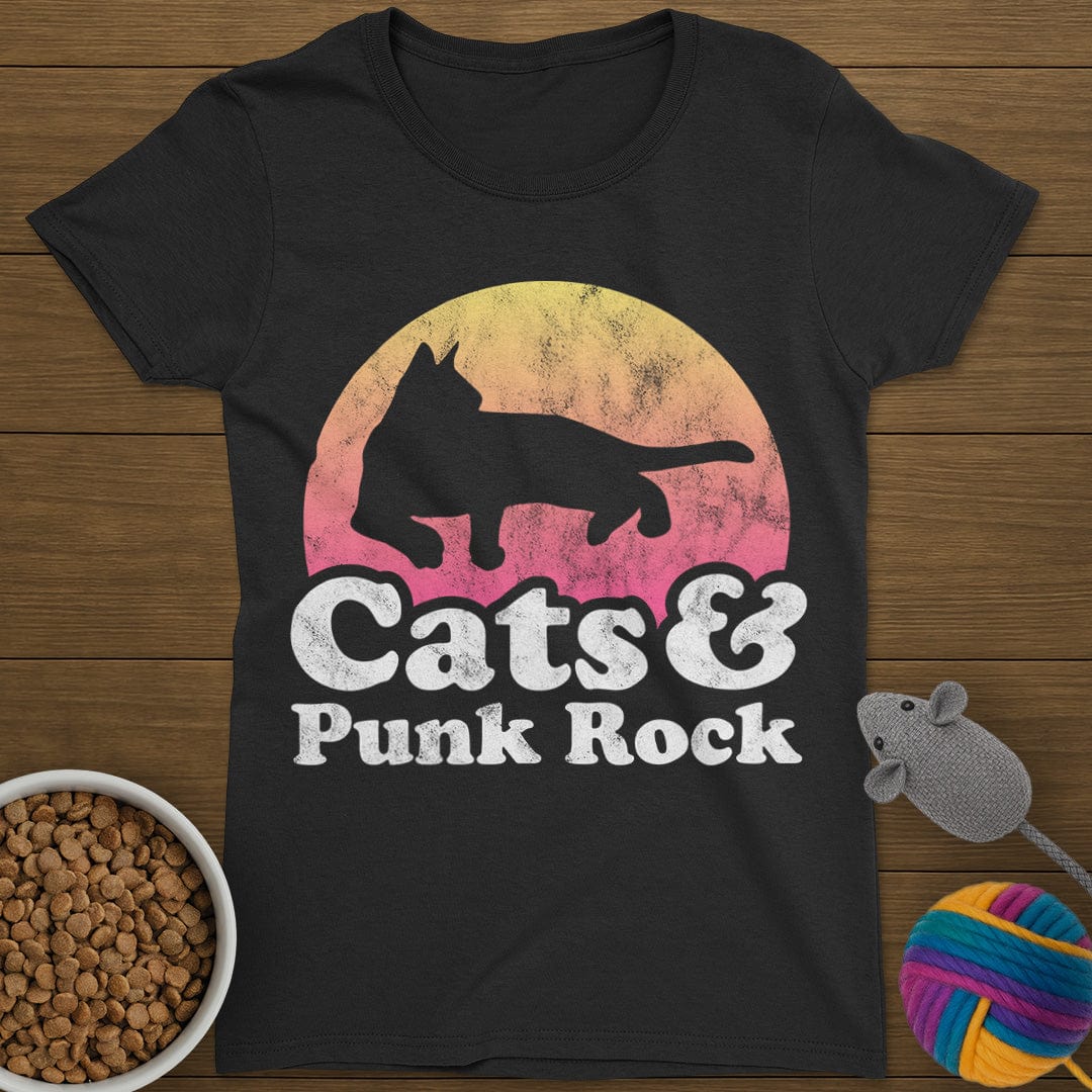 Cats and Punk Rock T-Shirt Womens