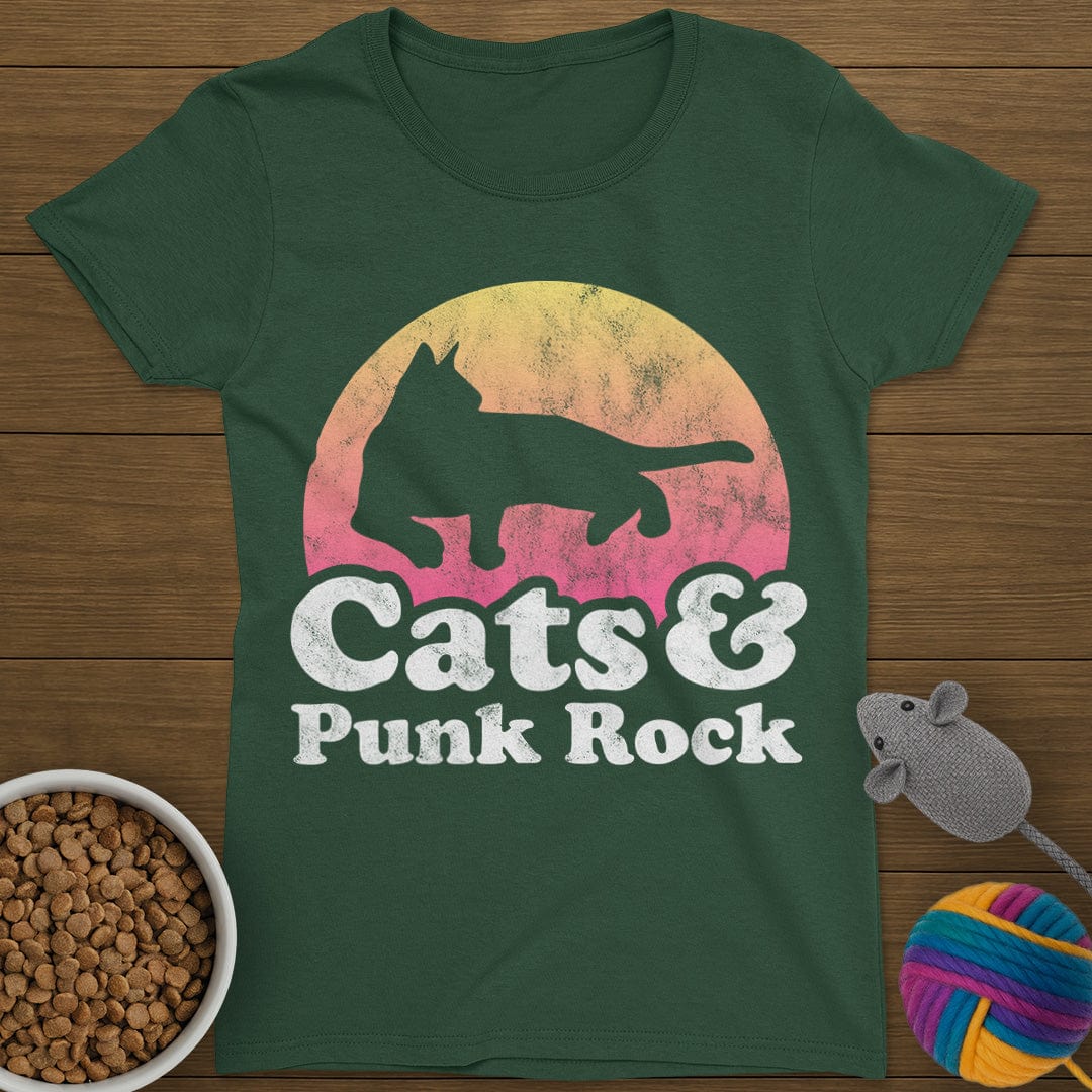 Cats and Punk Rock T-Shirt Womens