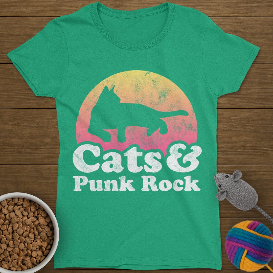 Cats and Punk Rock T-Shirt Womens