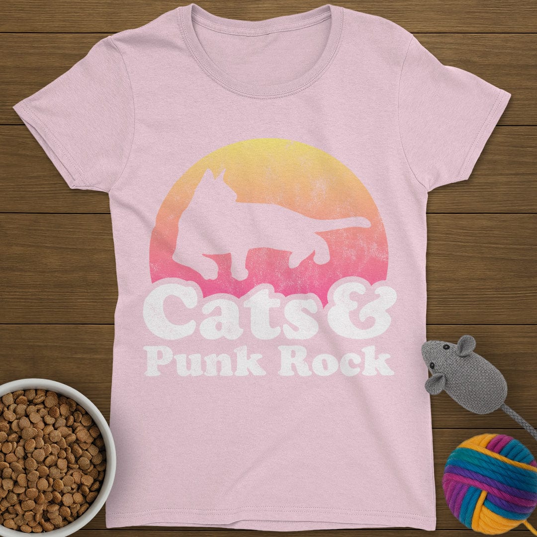 Cats and Punk Rock T-Shirt Womens