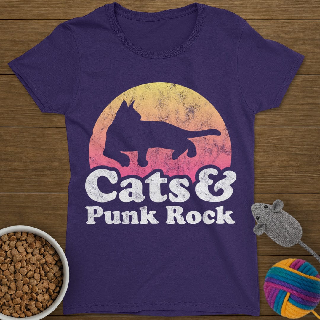 Cats and Punk Rock T-Shirt Womens
