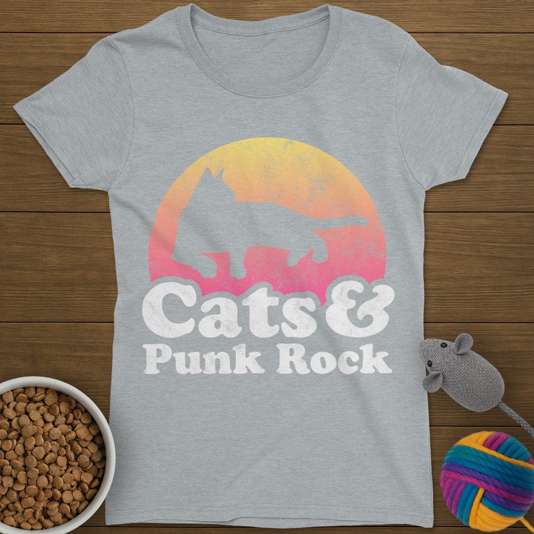 Cats and Punk Rock T-Shirt Womens