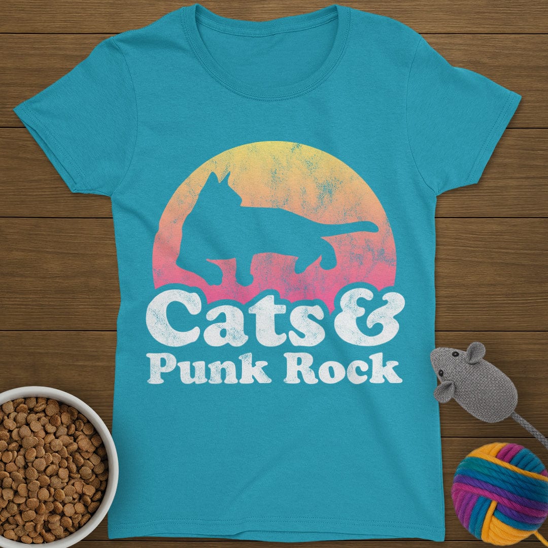 Cats and Punk Rock T-Shirt Womens
