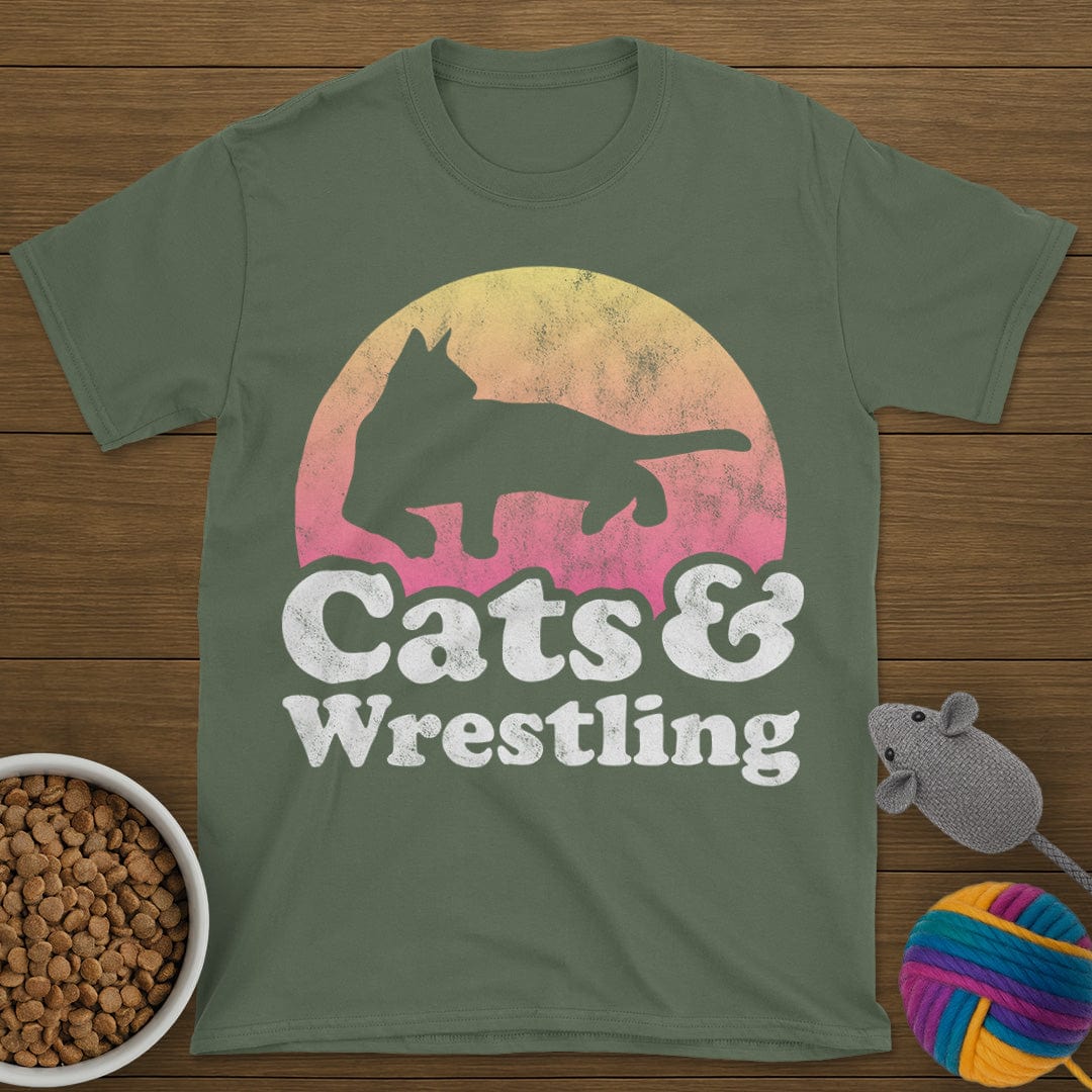 Cats and Wrestling T-Shirt