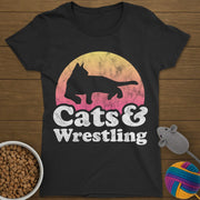Cats and Wrestling T-Shirt Womens