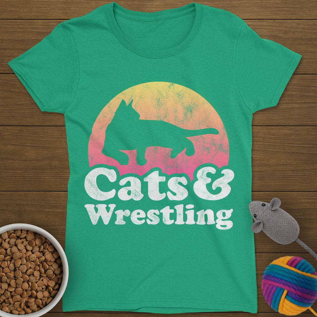 Cats and Wrestling T-Shirt Womens