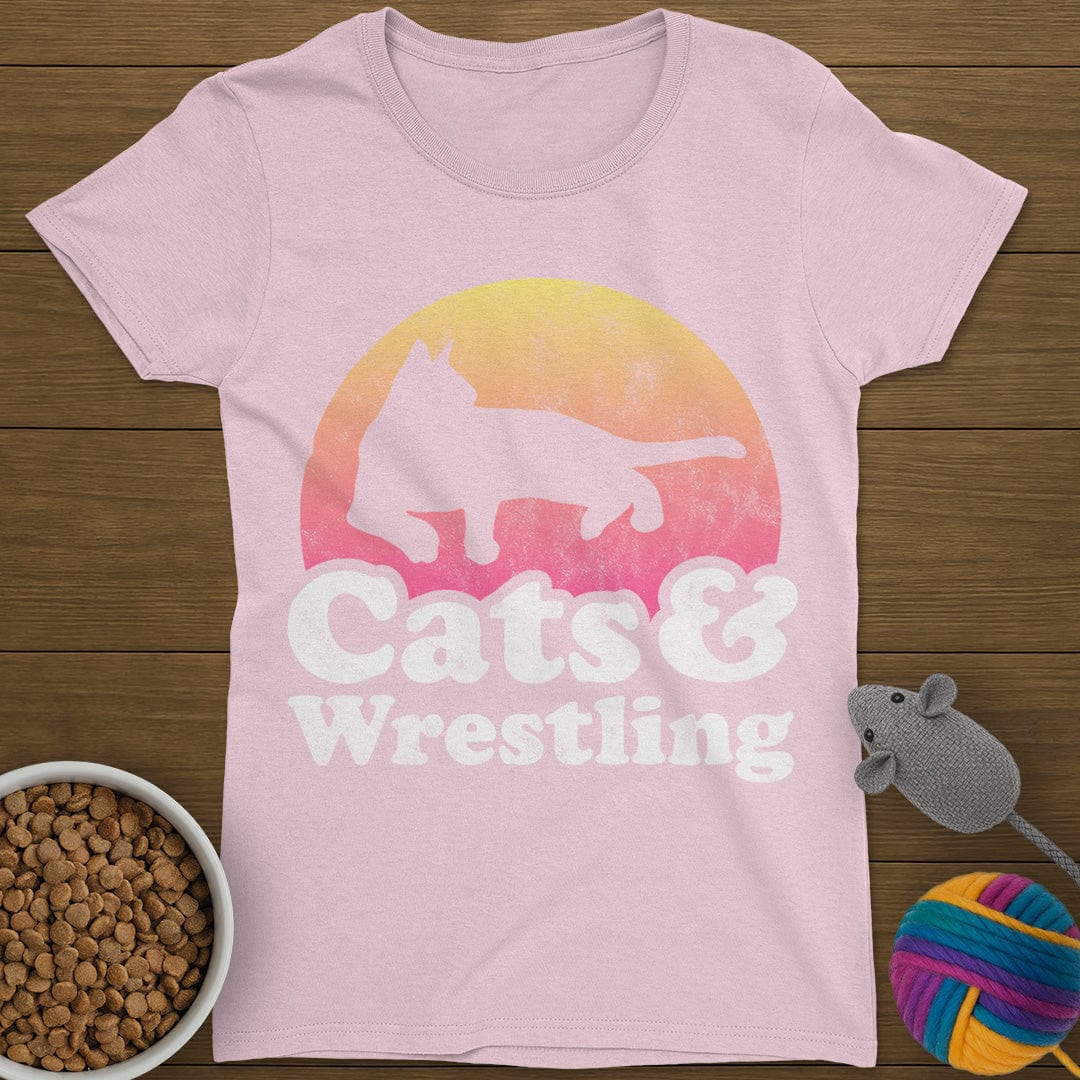 Cats and Wrestling T-Shirt Womens
