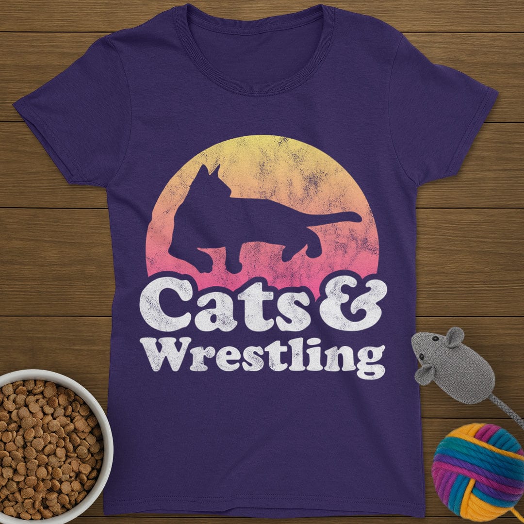 Cats and Wrestling T-Shirt Womens
