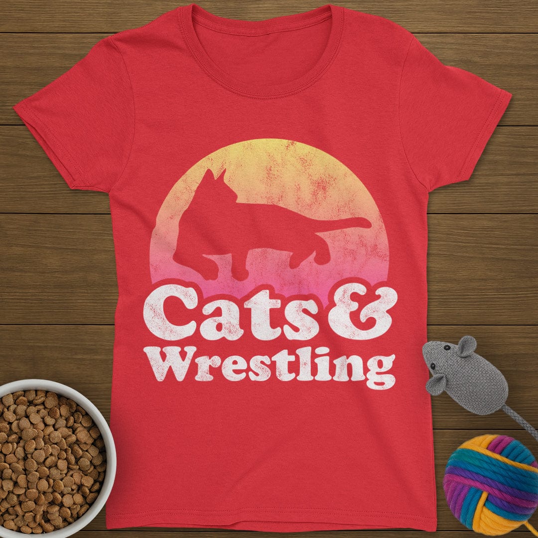 Cats and Wrestling T-Shirt Womens